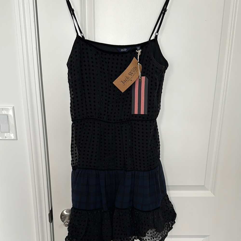 Jack Wills Black and Blue Mini Dress